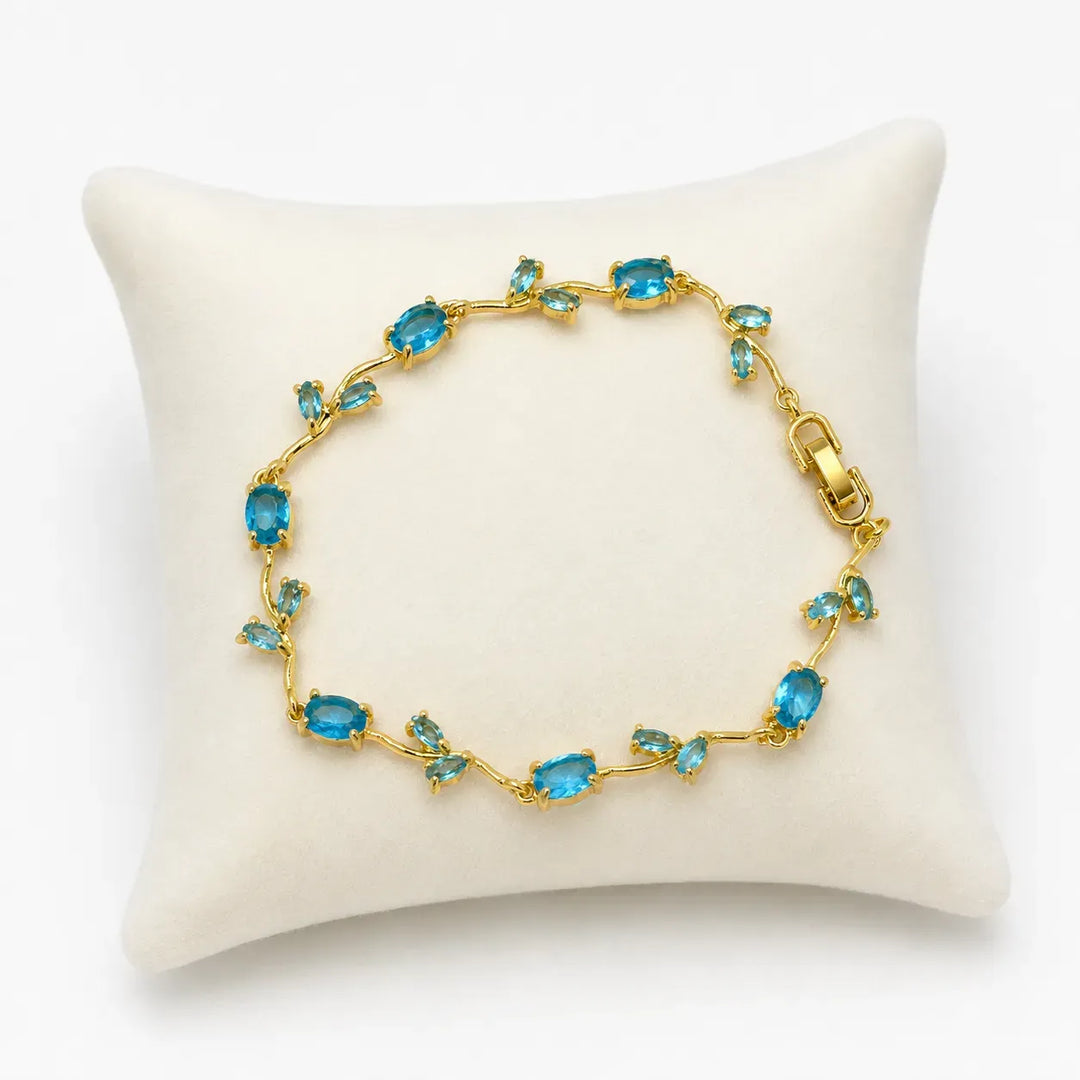 Blue Crystal Tulip Bracelet
