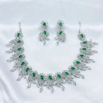 Load image into Gallery viewer, Ruvique Emerald Sunburst AD CZ Statement Necklace Set
