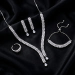 Load image into Gallery viewer, Silver Crystal Leaf Cascade Jewellery Set
