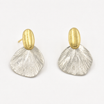 Load image into Gallery viewer, Silver Etched Petal Drop Earrings
