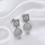 Load image into Gallery viewer, American Diamond Halo Jhumka Earrings
