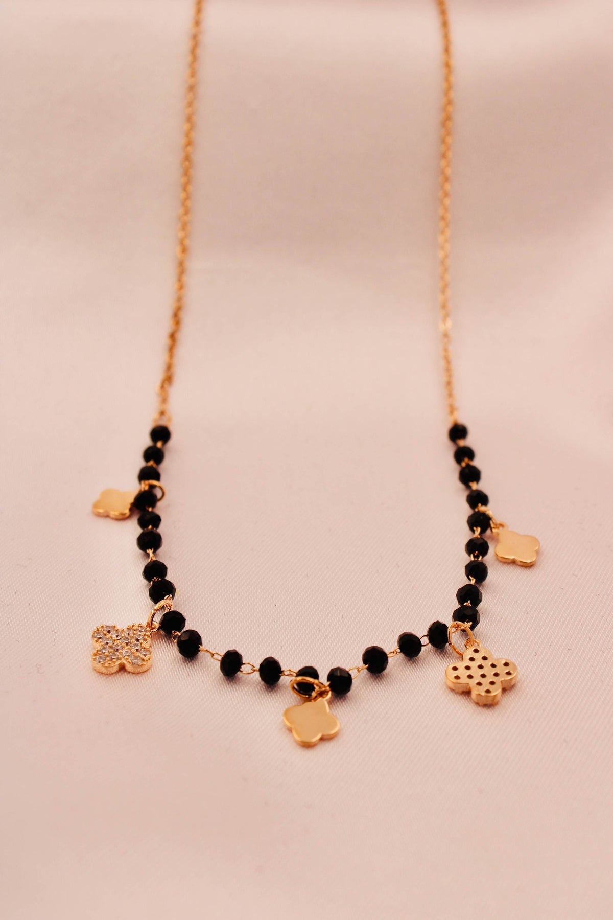 Rose gold floral luxe charm mangalsutra choker