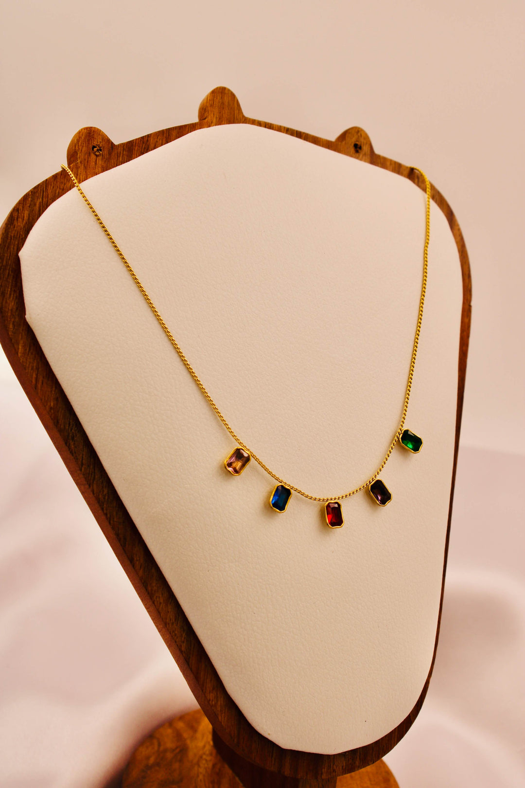 Multicolor Diamond Glow Chain Necklace