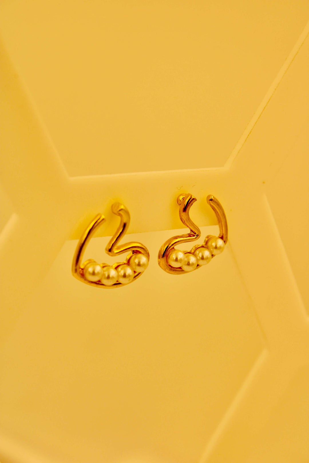 Heartline Pearl Studs