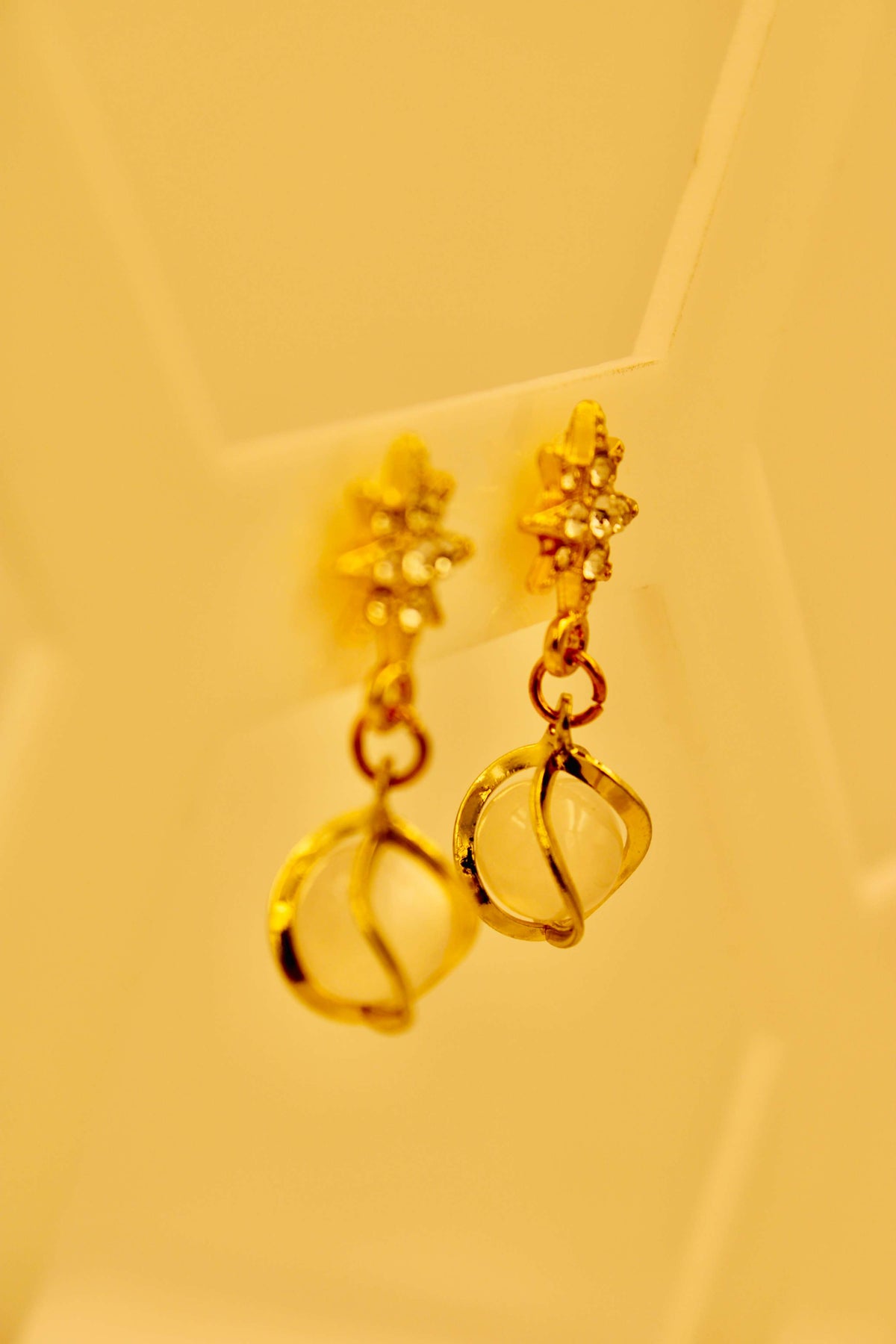 Celestial pearl drop earrings