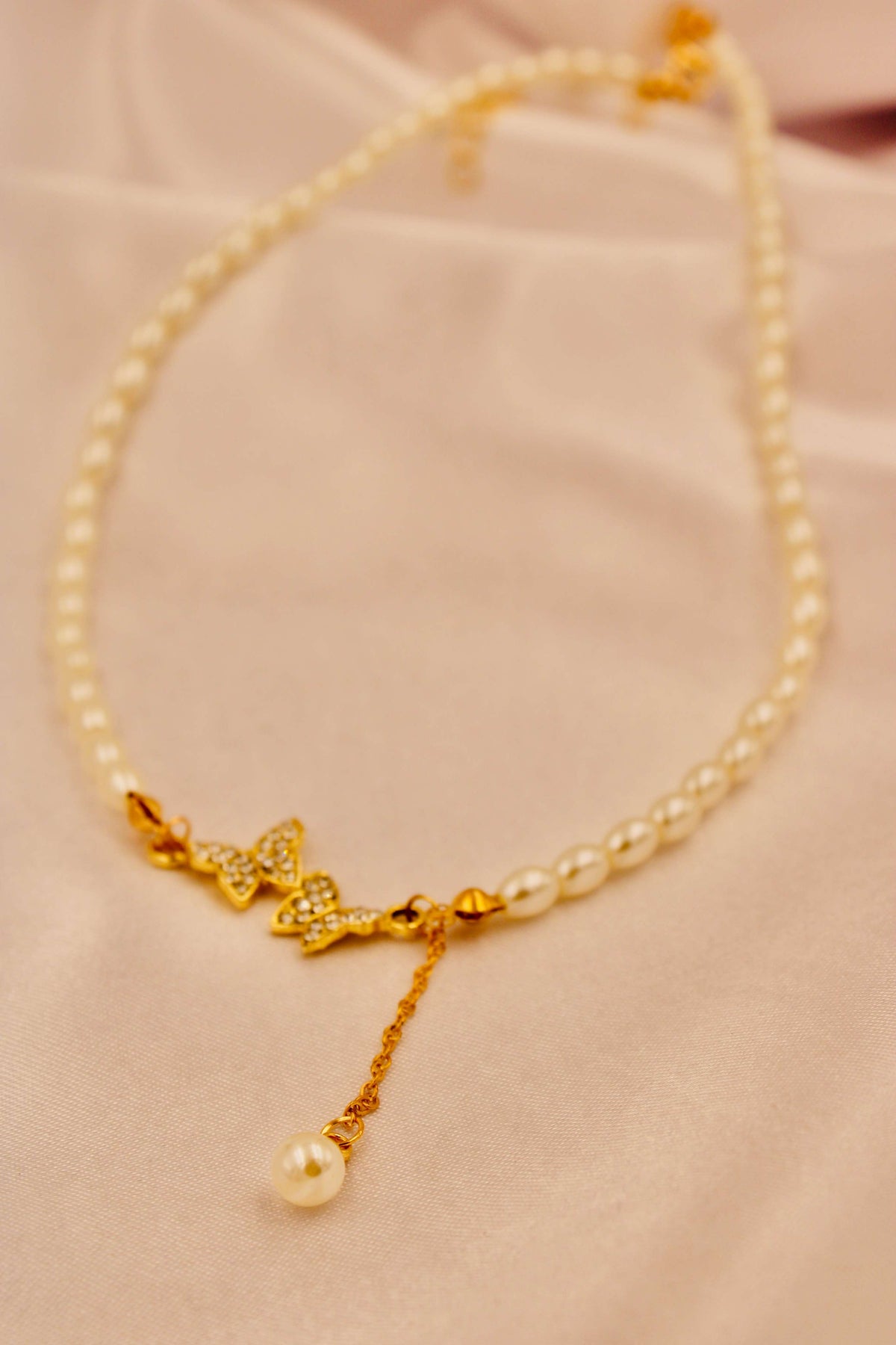 Sweet bow pearl necklace