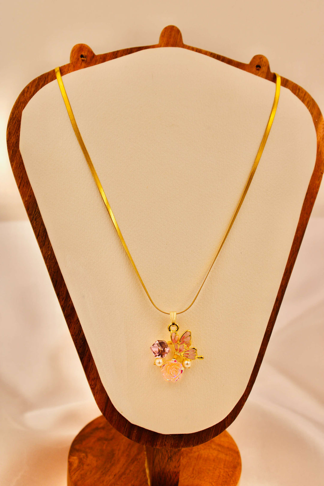 Blush Butterfly Pendant Necklace