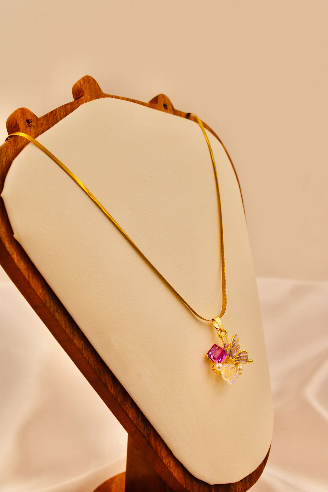 Violet Butterfly Pendant Necklace