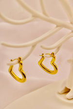 Load image into Gallery viewer, Sweetheart Gold Hoops
