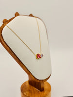 Load image into Gallery viewer, Ruvique Ruby Heart Duo Necklace
