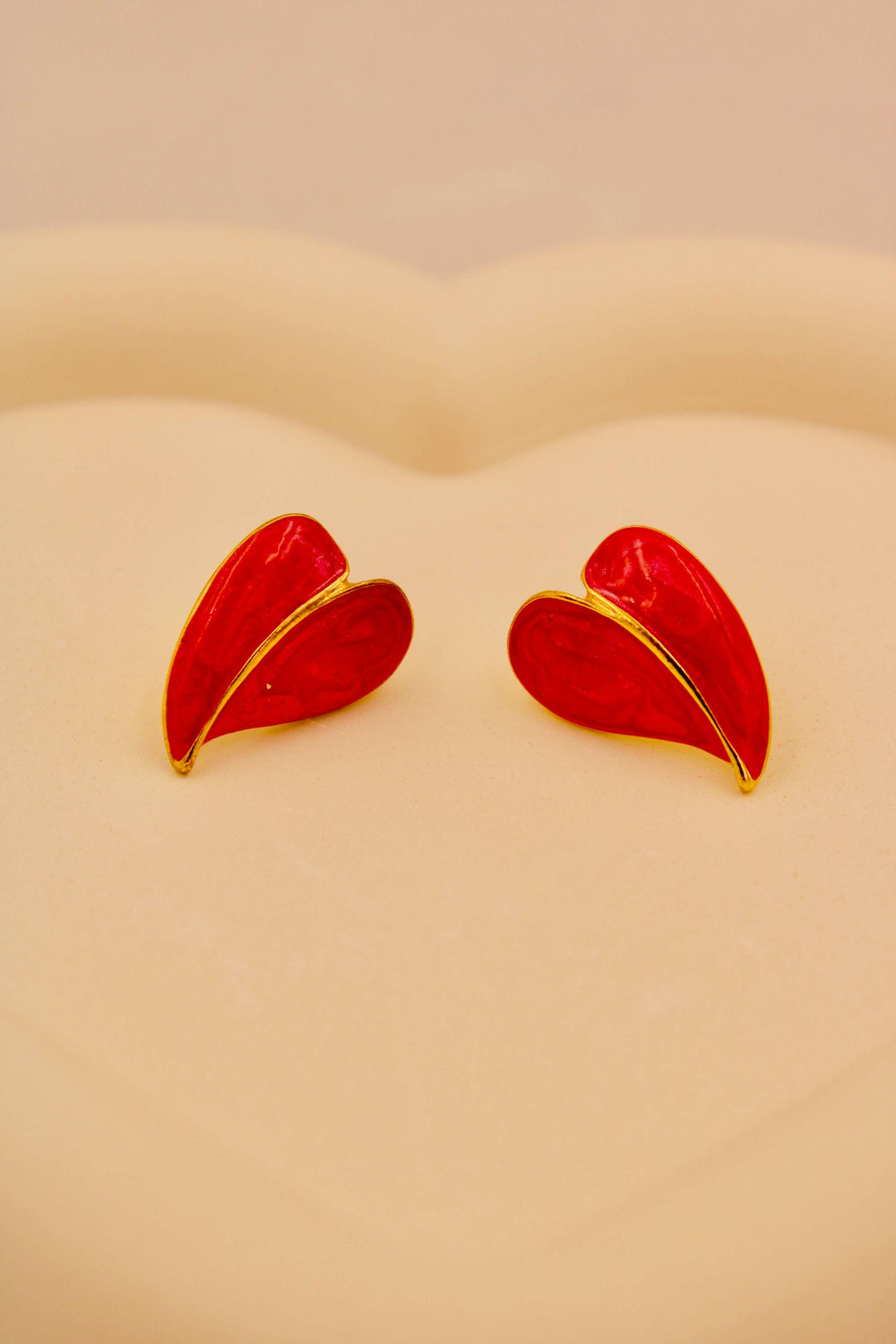 Enamel Pink Petal Studs