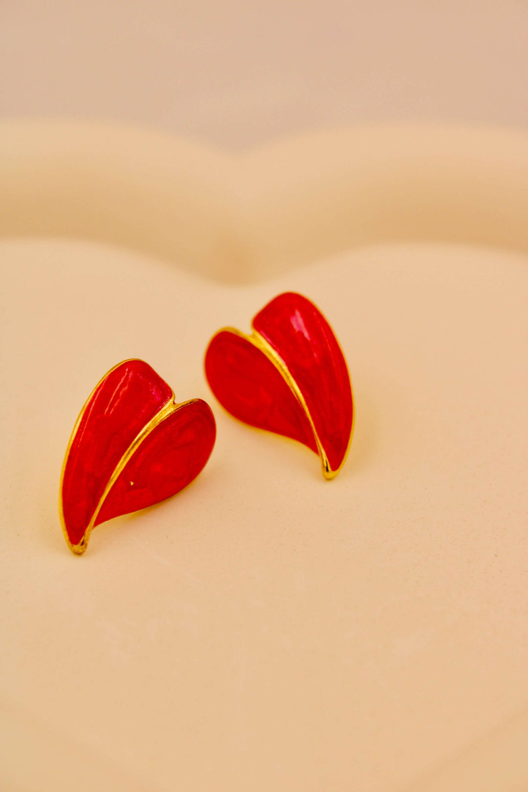 Enamel Pink Petal Studs