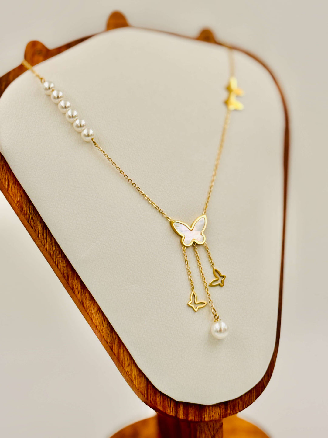 Celeste Butterfly Pearl Necklace
