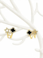 Load image into Gallery viewer, Ruvique Dual Charm Star &amp; Clover Stud Earrings
