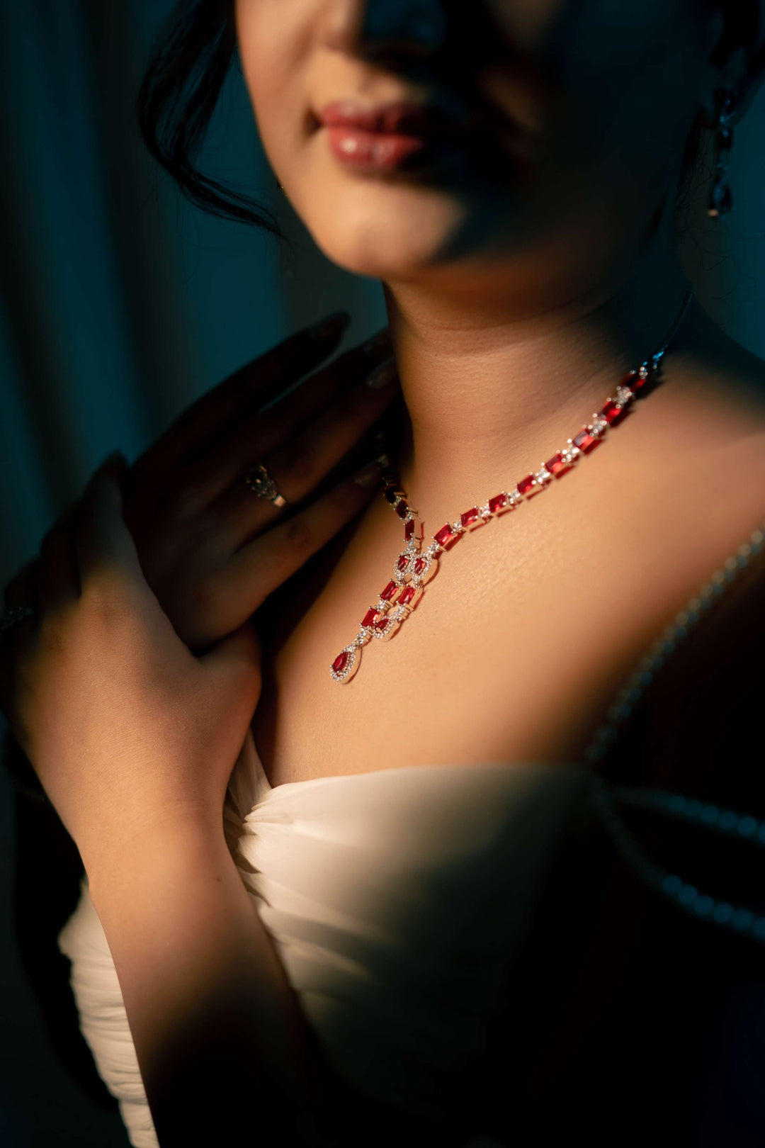 Ruvique AD Ruby Elegance Necklace Set