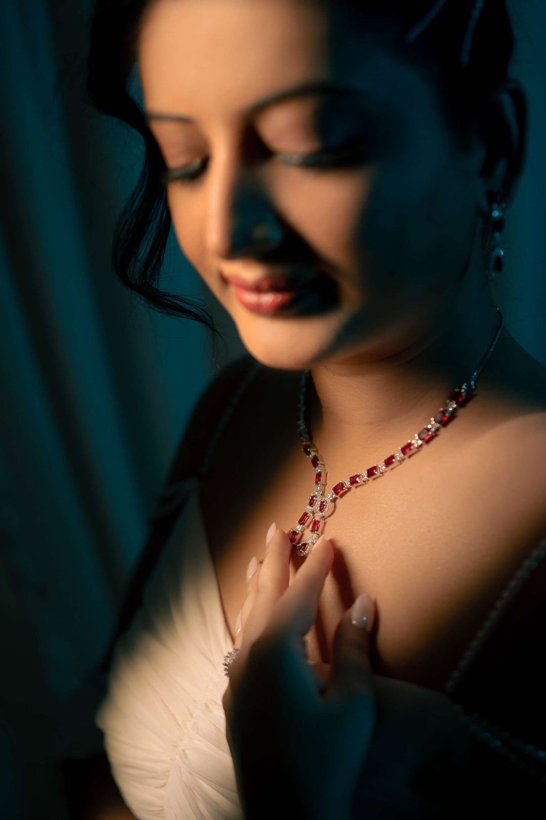 Ruvique AD Ruby Elegance Necklace Set