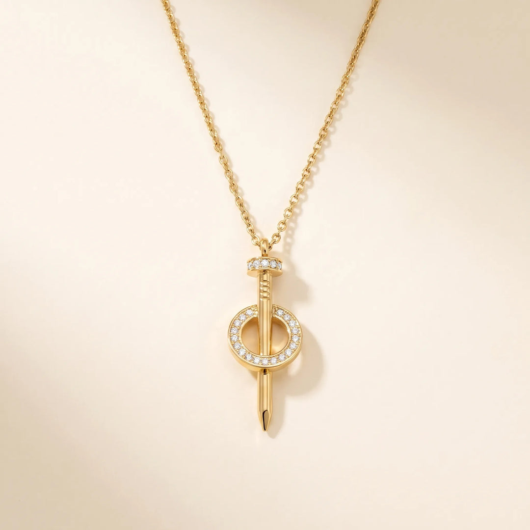 Bold Nail & Halo Necklace