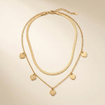 Load image into Gallery viewer, Heart Charm Herringbone Layer Necklace
